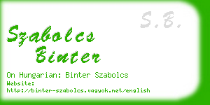 szabolcs binter business card